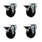 Service Caster 4'' Soft Rubber Wheel Swivel Top Plate Caster Set with Posi Brake, 4PK SCC-20S414-SRS-PLB-4 - alternate 1